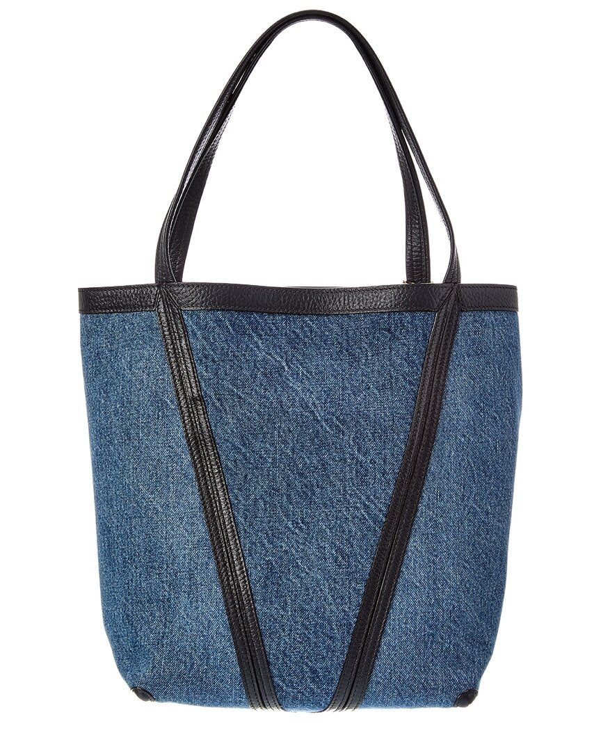 Chloé Chloé Spin Denim & Leather Tote