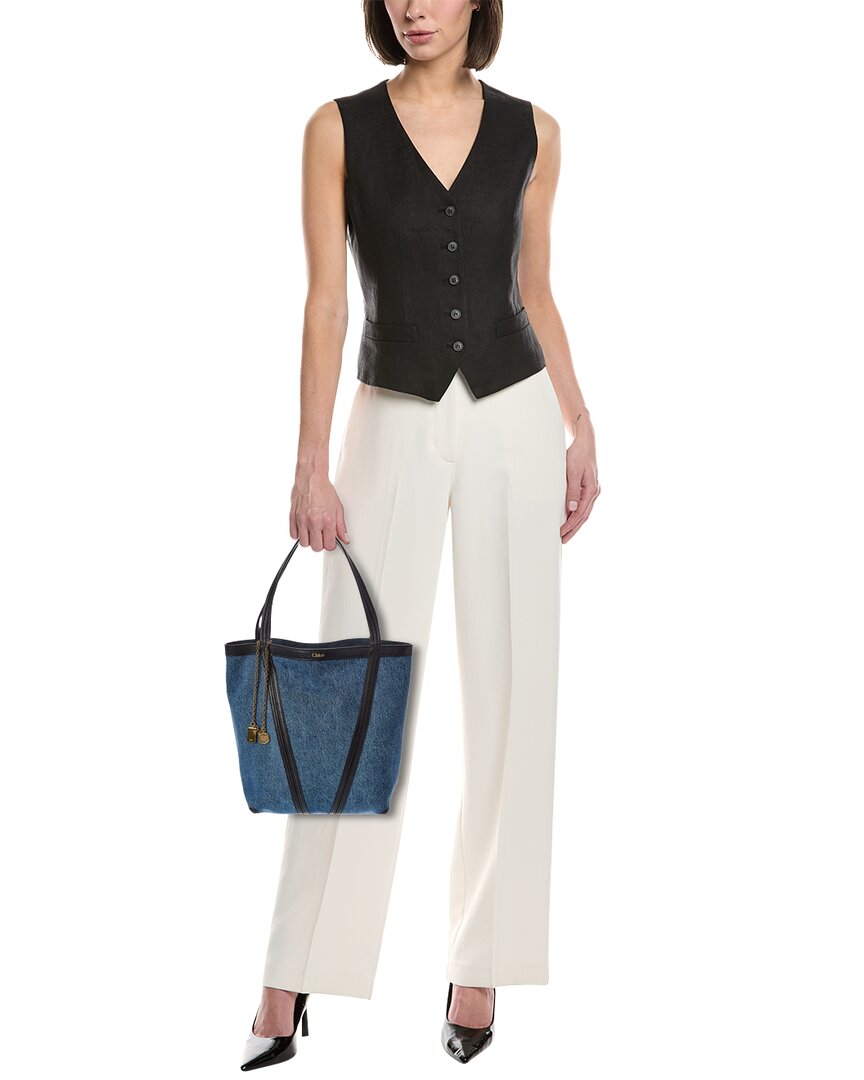 Chloé Chloé Spin Denim & Leather Tote