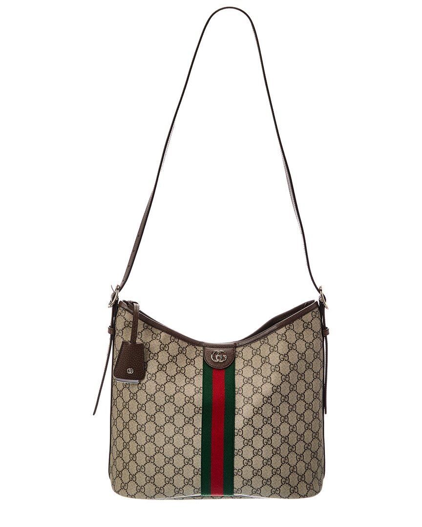 Gucci Ophidia Large Gg Supreme Canvas & Leather Tote