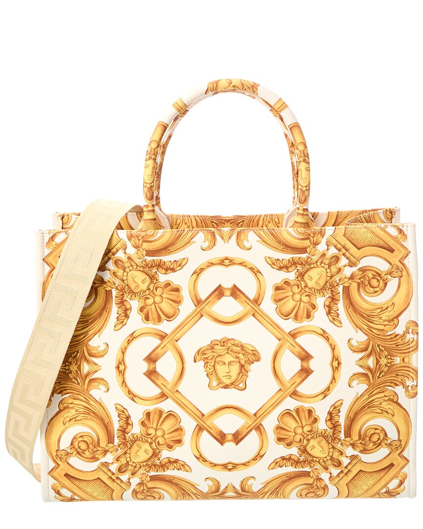 Versace Versace Large Printed Canvas & Leather Tote
