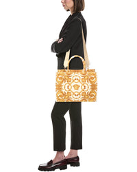 Versace Versace Large Printed Canvas & Leather Tote