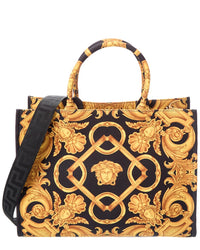 Versace Versace Large Printed Canvas & Leather Tote