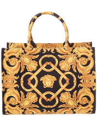Versace Versace Large Printed Canvas & Leather Tote