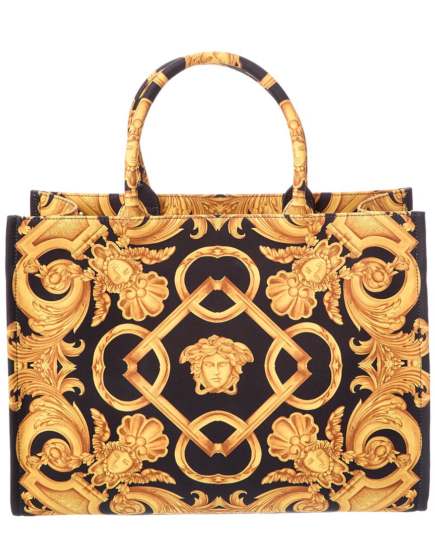 Versace Versace Large Printed Canvas & Leather Tote