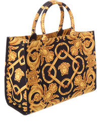 Versace Versace Large Printed Canvas & Leather Tote