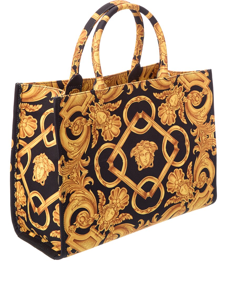 Versace Versace Large Printed Canvas & Leather Tote