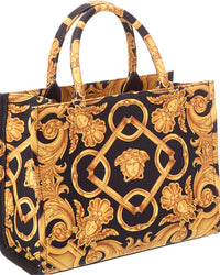 Versace Versace Printed Canvas & Leather Tote