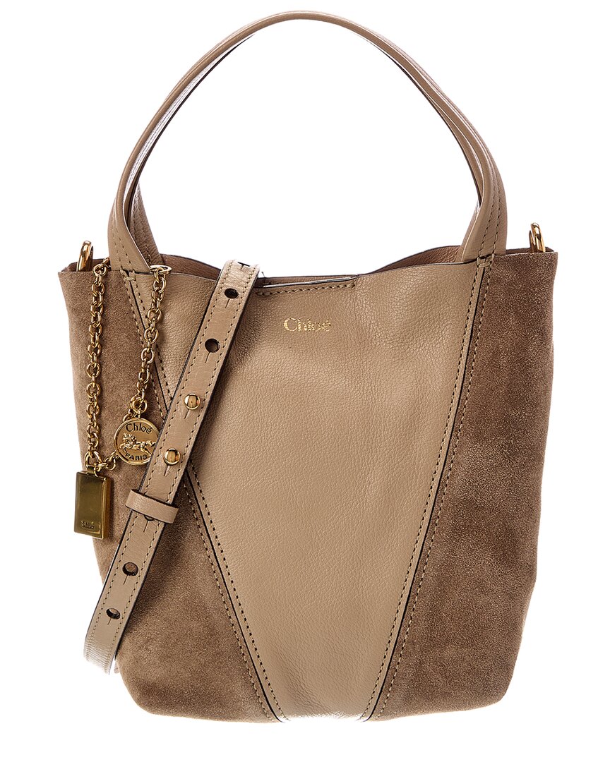 Chloé Chloé Spin Small Suede & Leather Tote