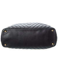 Chanel Chanel Black Quilted Calfskin Chevron Leather Surpique Tote (Authentic
