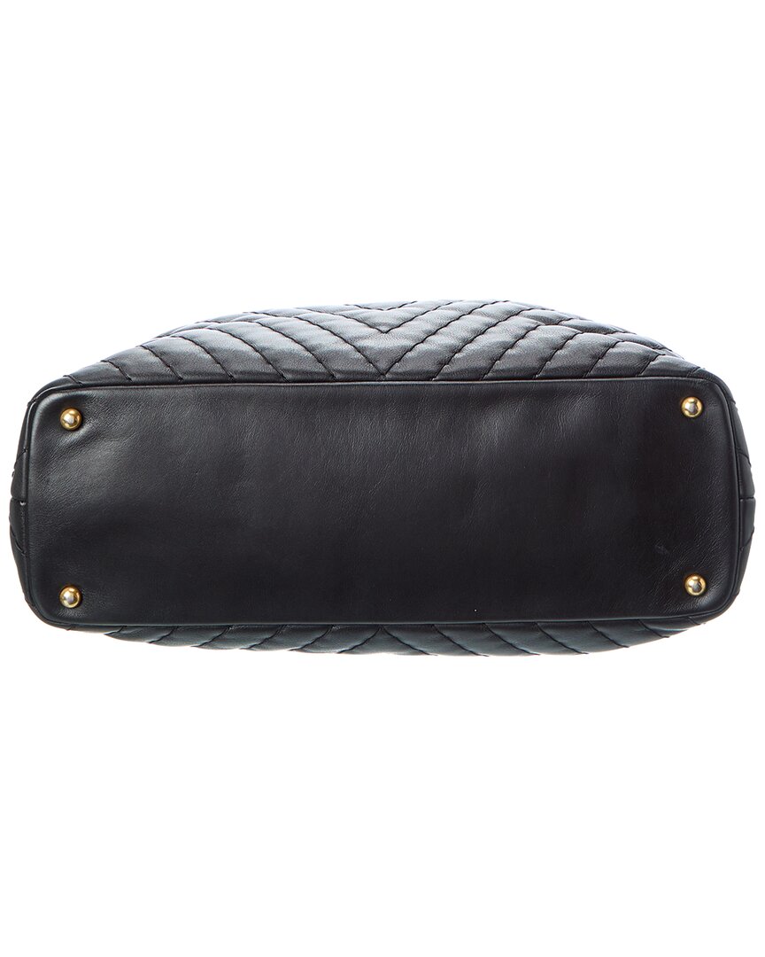 Chanel Chanel Black Quilted Calfskin Chevron Leather Surpique Tote (Authentic