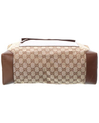 Gucci Gucci Brown Monogram Canvas & Leather Canvas Tote (Authentic Pre-Loved)