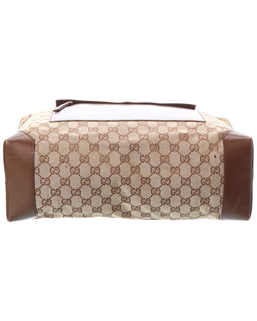 Gucci Gucci Brown Monogram Canvas & Leather Canvas Tote (Authentic Pre-Loved)