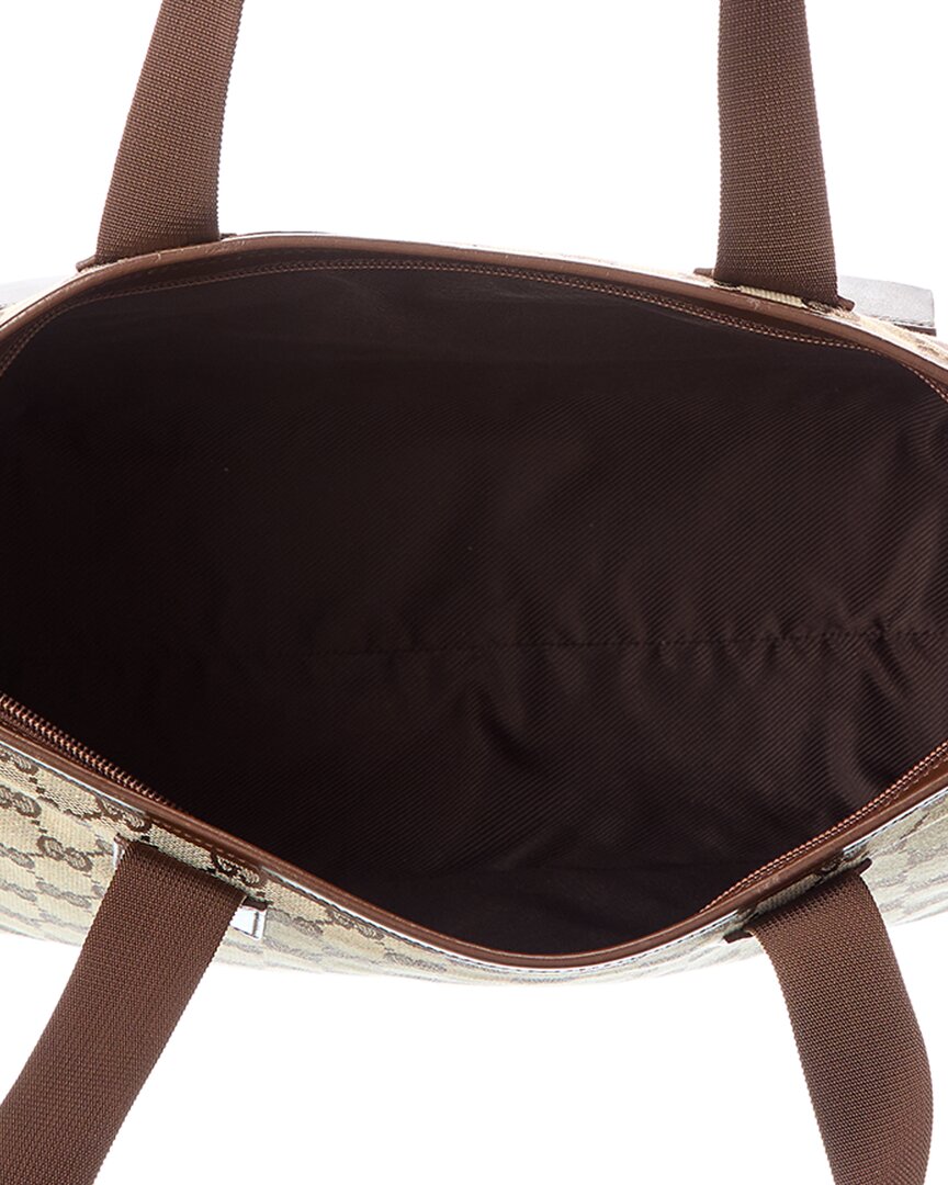 Gucci Gucci Brown Monogram Canvas & Leather Canvas Tote (Authentic Pre-Loved)