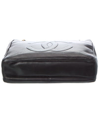 Chanel Chanel Black Lambskin Leather Cc Flap Shopping Tote (Authentic Pre-Loved)
