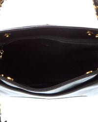 Chanel Chanel Black Lambskin Leather Cc Flap Shopping Tote (Authentic Pre-Loved)
