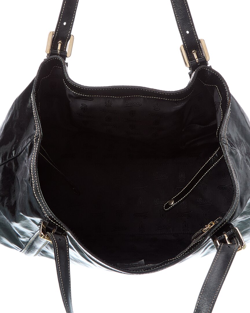 Gucci Gucci Black Dialux Leather Dialux Medium Tote (Authentic Pre-Loved)