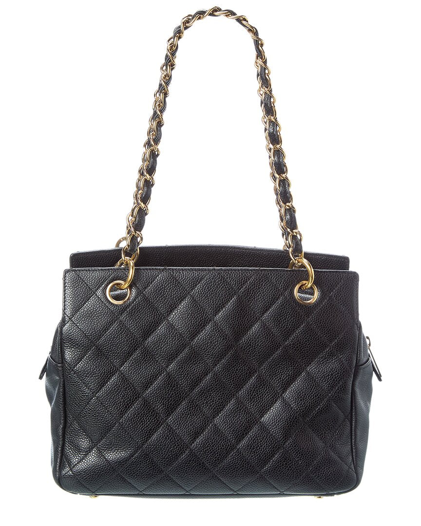 Chanel Chanel Black Quilted Caviar Leather Timeless Leather Tote (Authentic Pre-Loved)