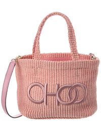 Jimmy Choo Jimmy Choo Small E/W Raffia & Leather Tote