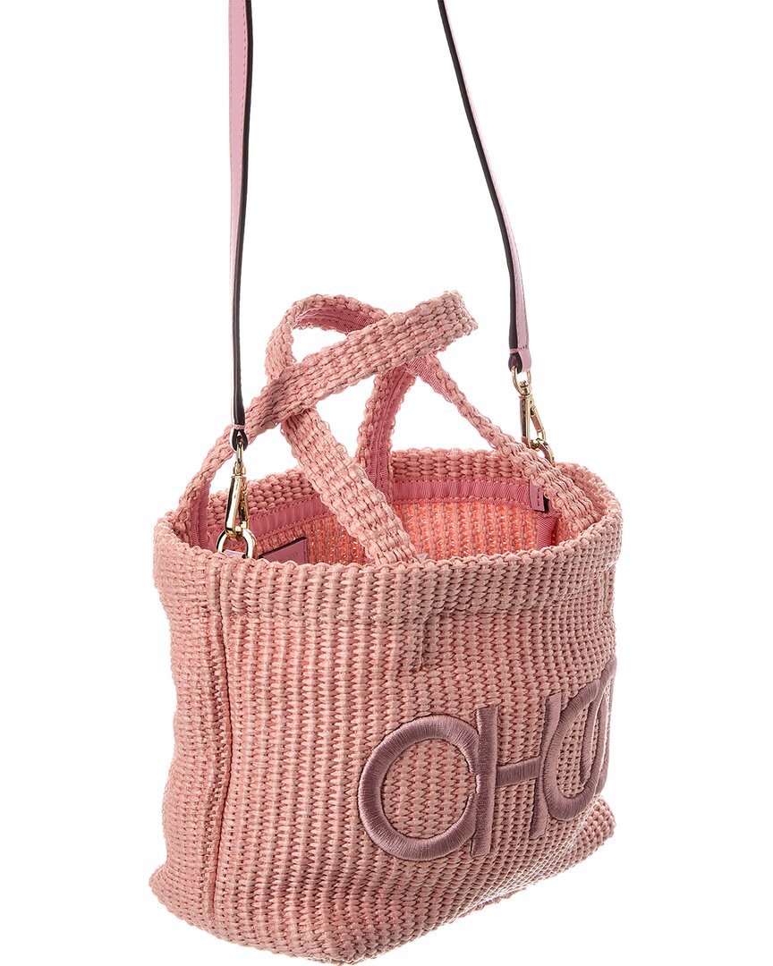Jimmy Choo Jimmy Choo Small E/W Raffia & Leather Tote