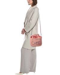 Jimmy Choo Jimmy Choo Small E/W Raffia & Leather Tote