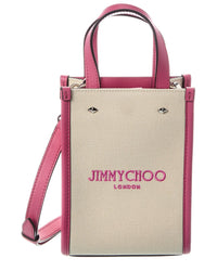 Jimmy Choo Jimmy Choo Mini N/S Canvas & Leather Tote