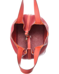 Hermès Hermès Red Clemence Leather Picotin Mm Hand-Turned Bag (Authentic Pre-Loved)