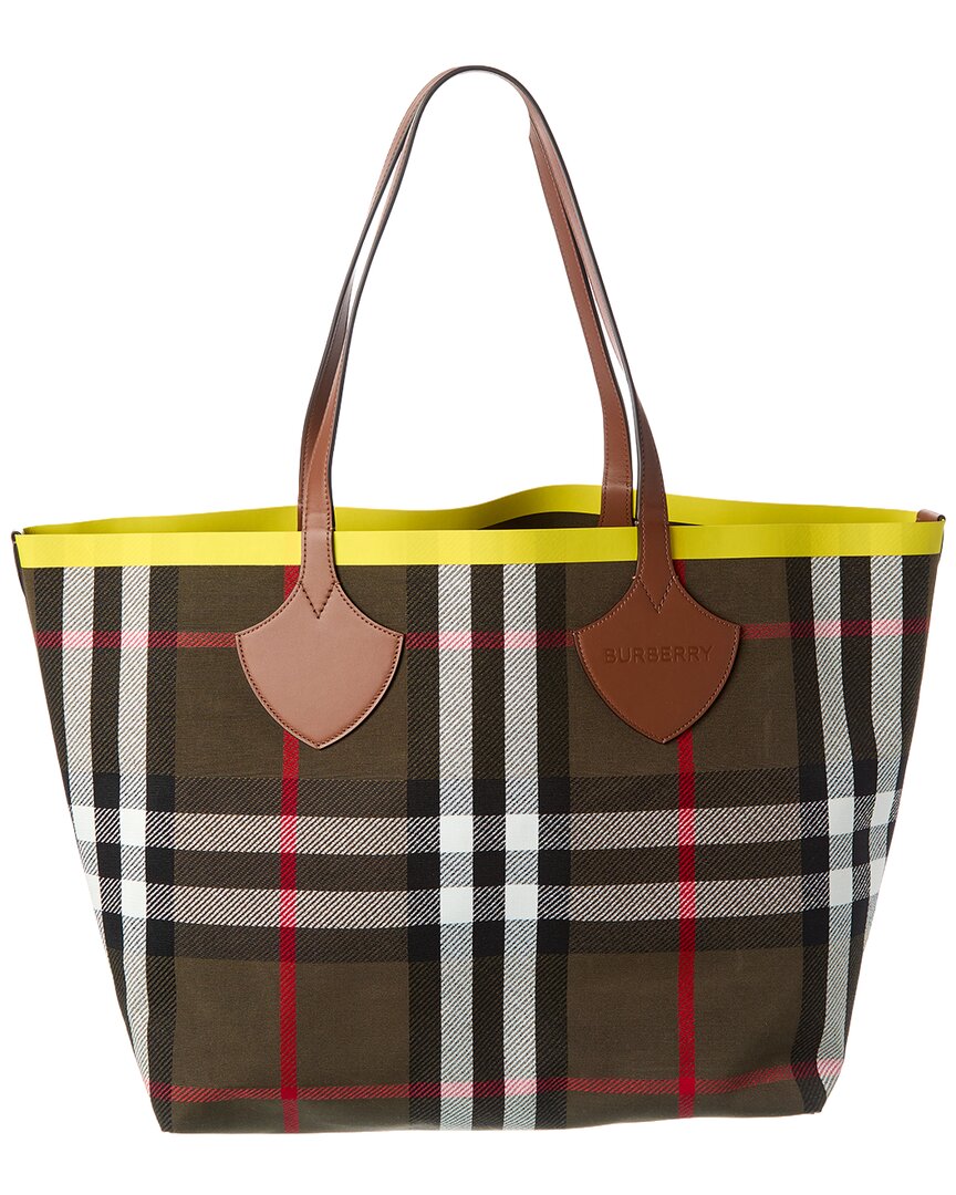 Burberry Burberry Check Large Reversible Canvas & Leather Tote