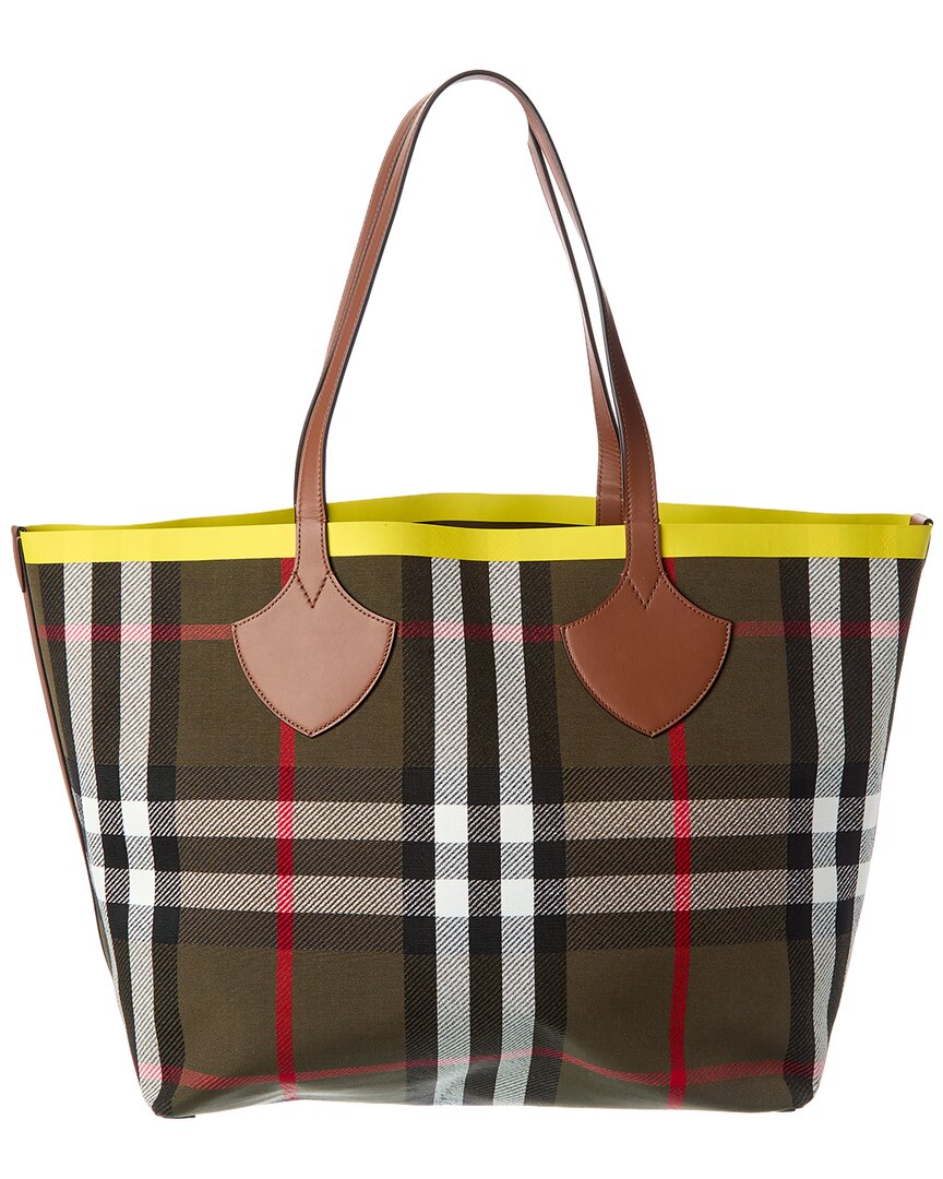 Burberry Burberry Check Large Reversible Canvas & Leather Tote