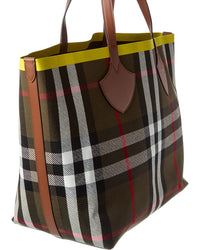 Burberry Burberry Check Large Reversible Canvas & Leather Tote