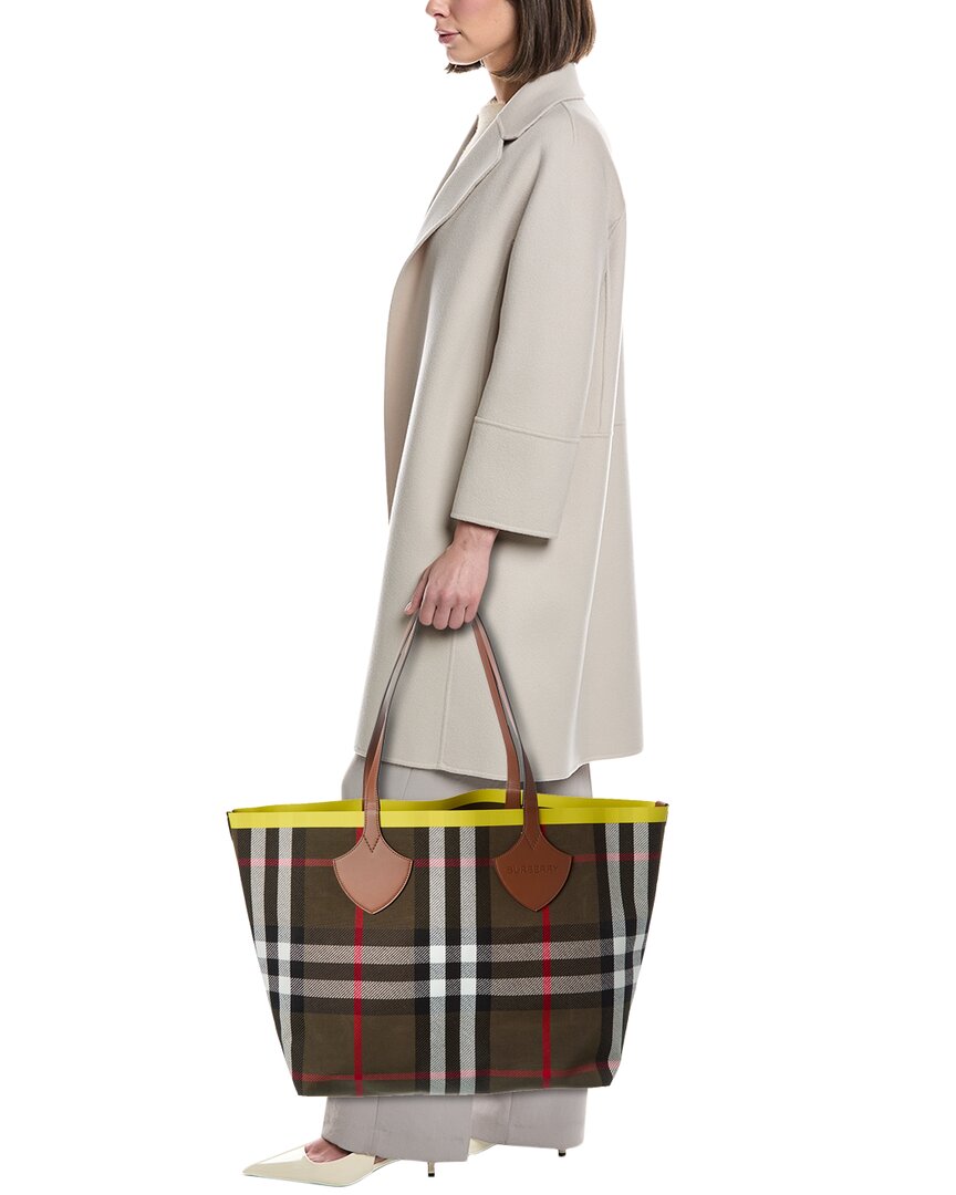 Burberry Burberry Check Large Reversible Canvas & Leather Tote