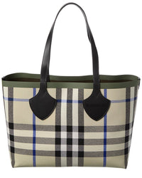 Burberry Burberry Check Medium Reversible Canvas & Leather Tote
