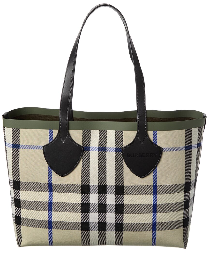 Burberry Burberry Check Medium Reversible Canvas & Leather Tote