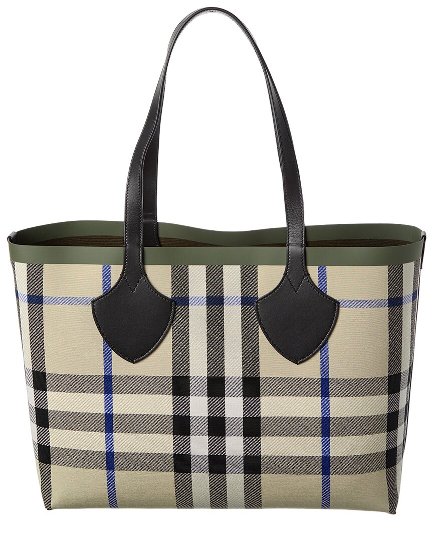 Burberry Burberry Check Medium Reversible Canvas & Leather Tote