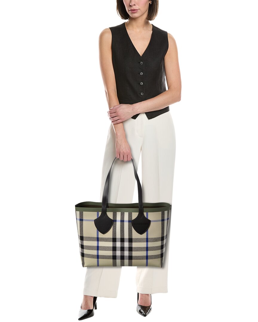 Burberry Burberry Check Medium Reversible Canvas & Leather Tote