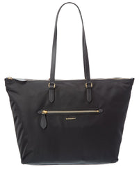 Burberry Burberry Zip Large Nylon & Leather Tote