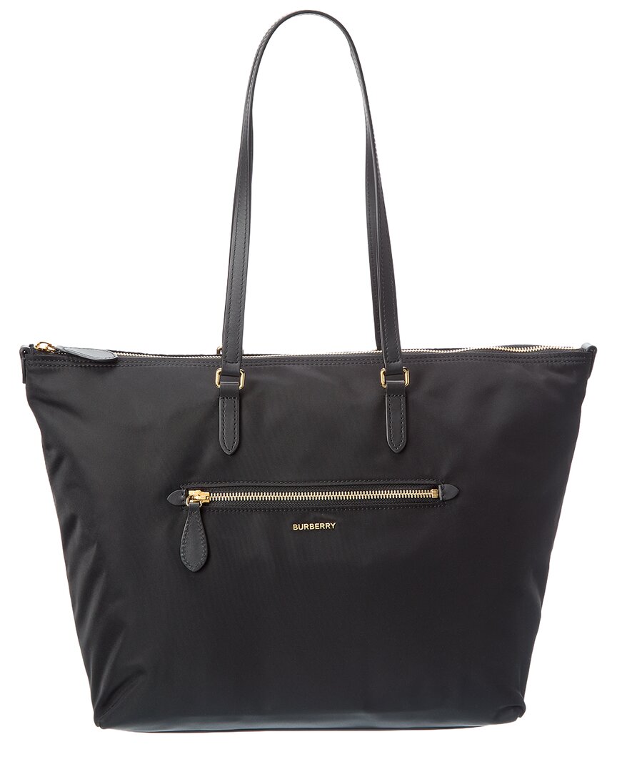 Burberry Burberry Zip Large Nylon & Leather Tote