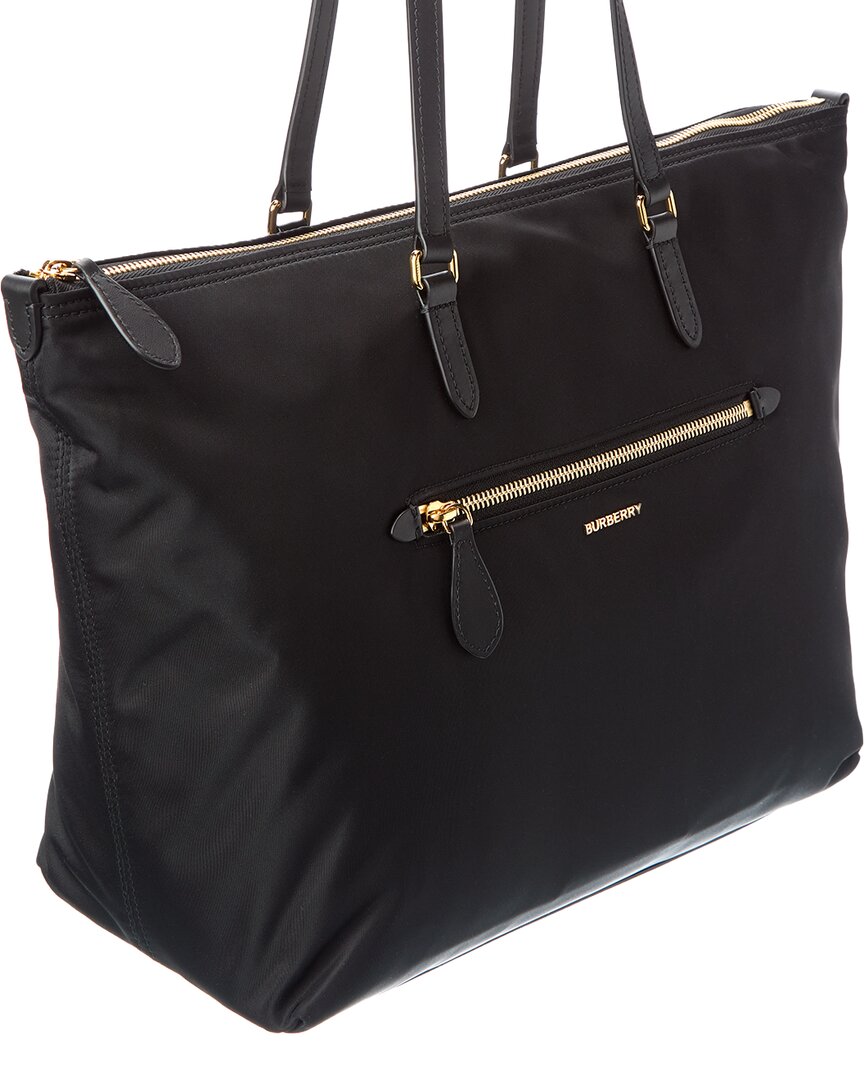 Burberry Burberry Zip Large Nylon & Leather Tote