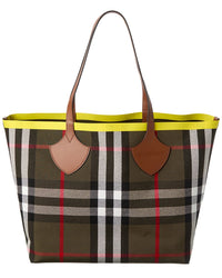 Burberry Burberry Check Large Reversible Canvas & Leather Tote