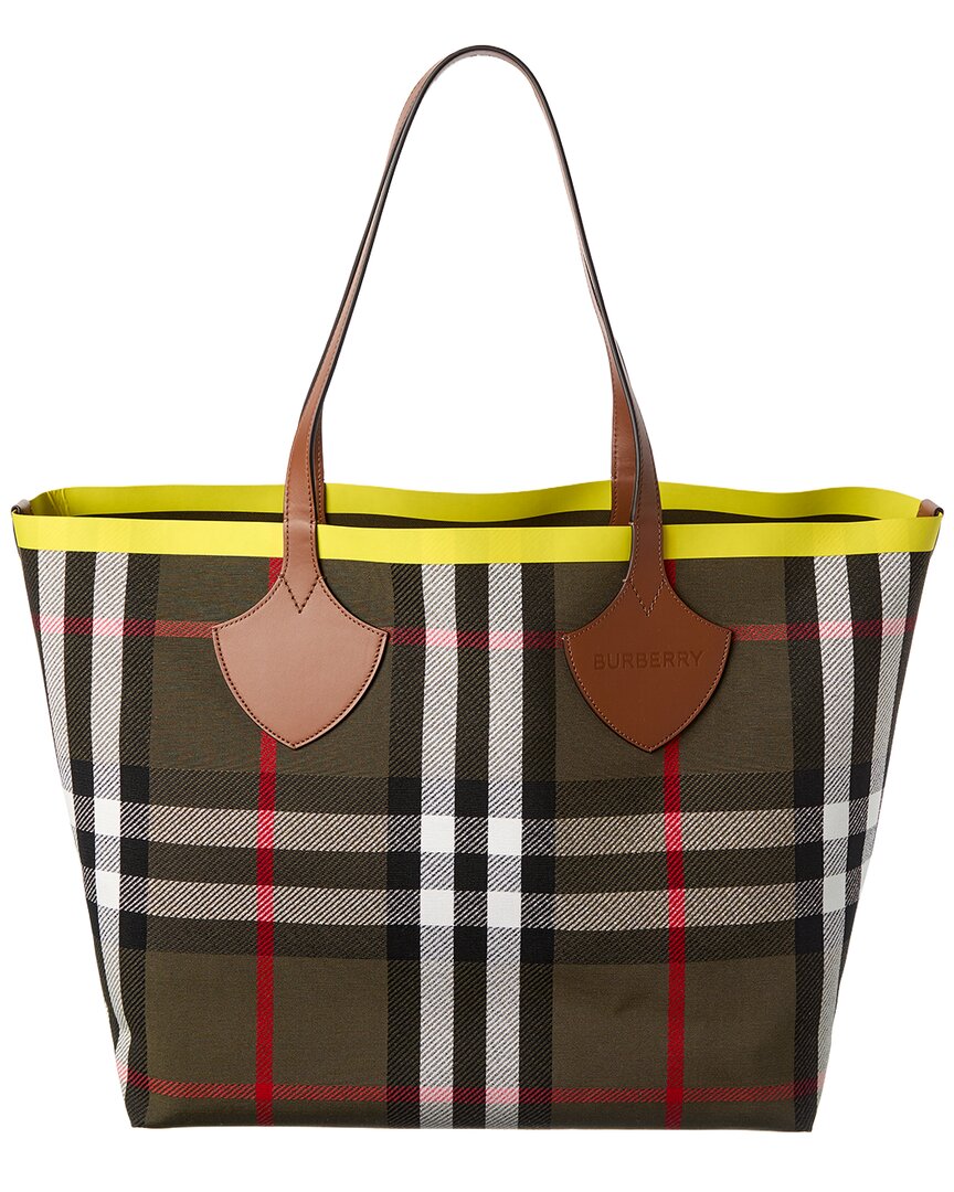 Burberry Burberry Check Large Reversible Canvas & Leather Tote