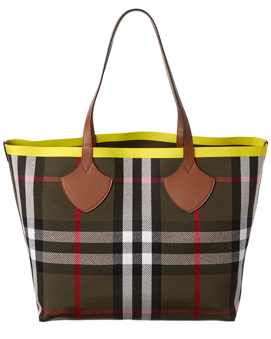 Burberry Burberry Check Large Reversible Canvas & Leather Tote