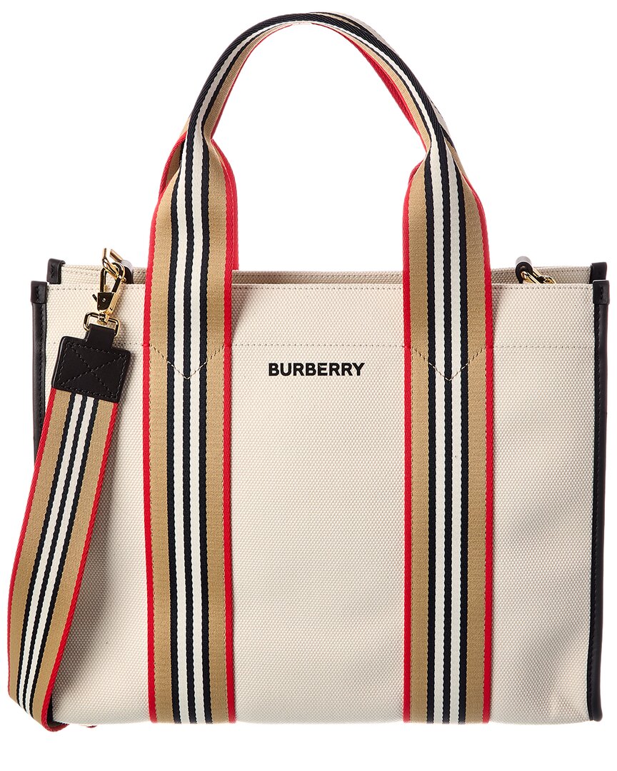 Burberry Burberry Icon Small Canvas & Leather Tote