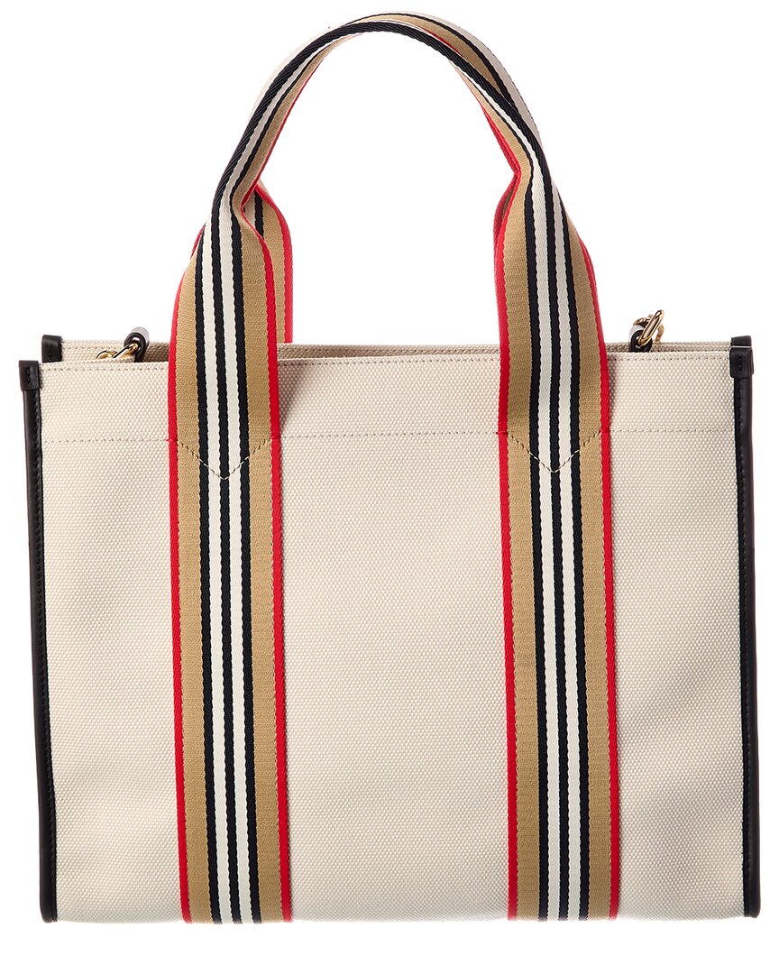 Burberry Burberry Icon Small Canvas & Leather Tote