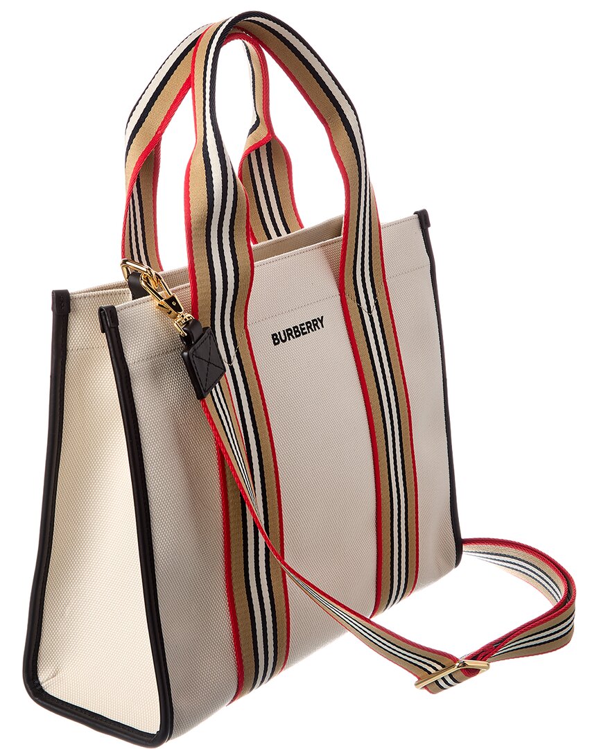 Burberry Burberry Icon Small Canvas & Leather Tote