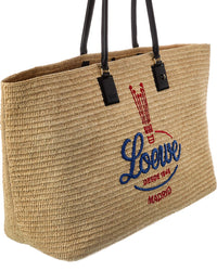 Loewe Loewe Verano Xl Raffia & Leather Tote