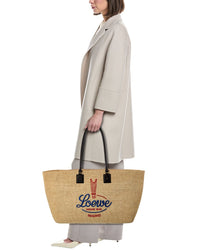 Loewe Loewe Verano Xl Raffia & Leather Tote