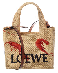 Loewe Loewe Font Mini Raffia Tote