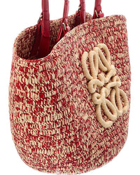 Loewe Loewe Logo Raffia & Leather Tote