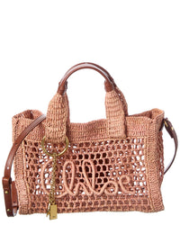Chloé Chloé Summer Banana Small Raffia & Leather Tote
