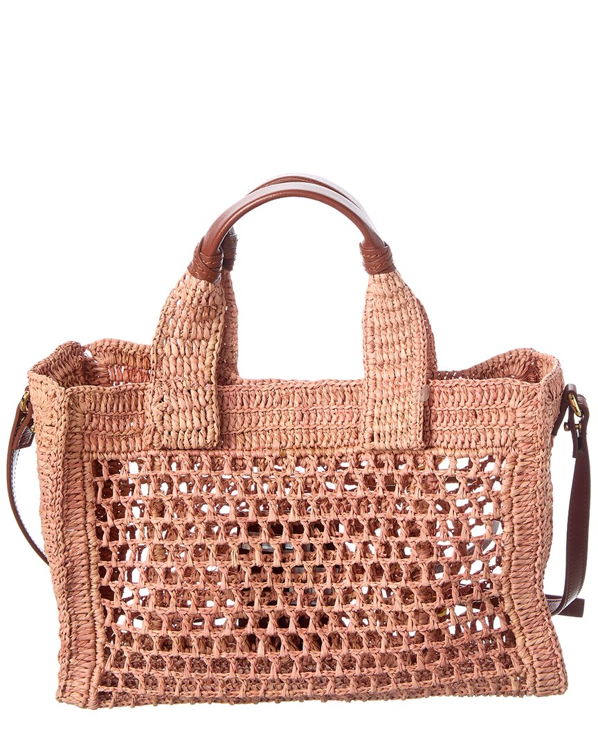 Chloé Chloé Summer Banana Small Raffia & Leather Tote