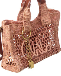 Chloé Chloé Summer Banana Small Raffia & Leather Tote